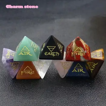 

2019 Hot Sales Of Natural Crystal Gem Stone Carving Pyramid Energy Aura Chakra Teach Reiki Runes Anger Water And Soil