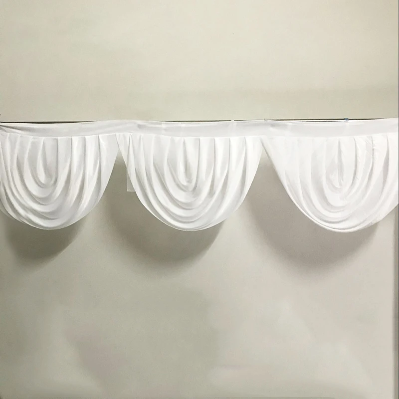 

White wedding backdrop swag 3 M length for 5 swags event party decoration