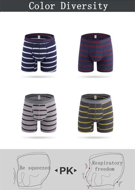 Мужское нижнее белье хлопковые Дышащие Боксеры с длинным рукавом|mens underpants|men