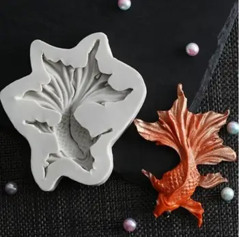 

Goldfish Mould fish carp Silicone Mold Sugarcraft Fondant Mould Silicone Mold Chocolate resin clay Cake Decorating Tools