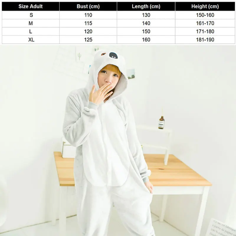 Кигуруми милый коала Kigurumi Пижама с рисунком животных Одна деталь унисекс пижамы