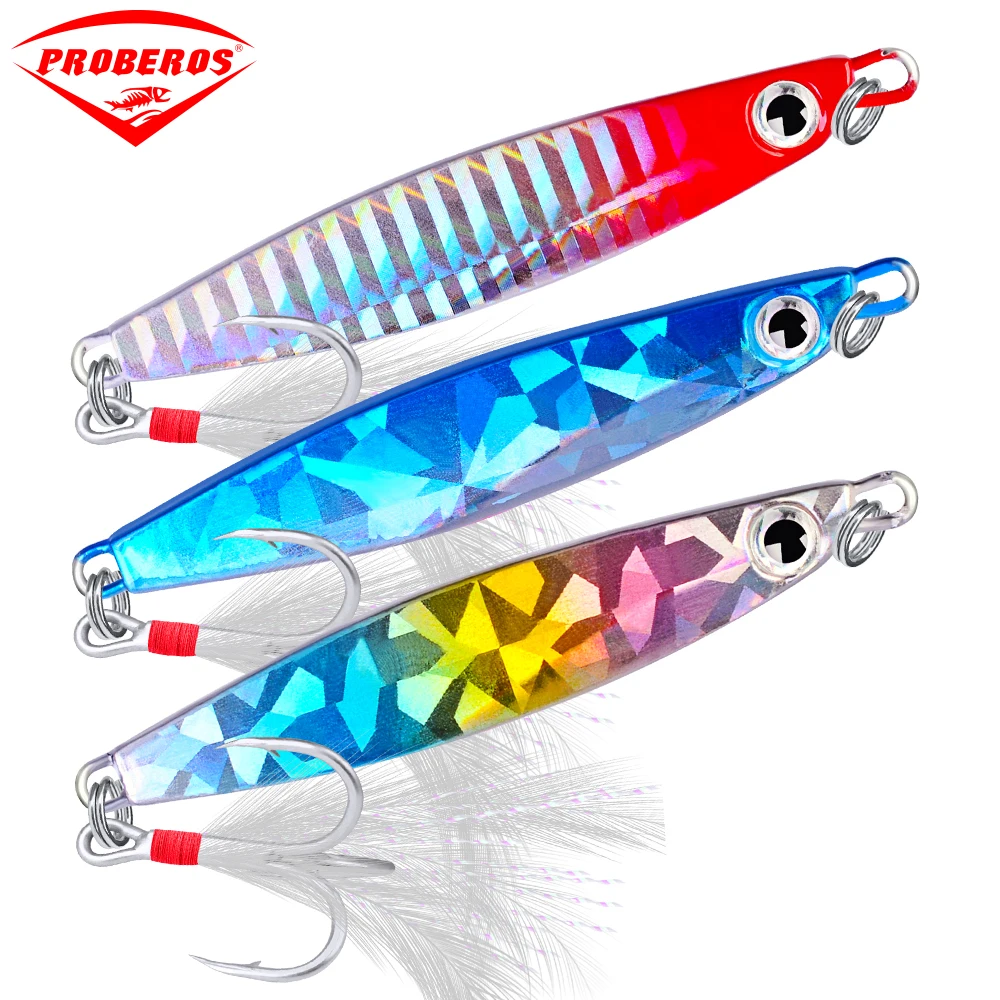 5PC/Lot Jigging Lure Lead with Ise Nepal Hooks with Feather 30G 21G 10G