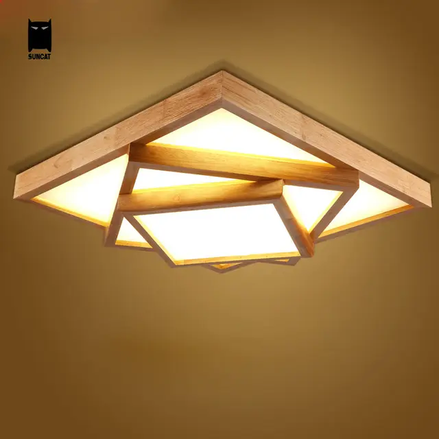 LED Platz Große Eichenholz Acryl Deckenleuchte Nordic Japan Stil ... LED Platz Große Eichenholz Acryl Deckenleuchte Nordic Japan Stil ...