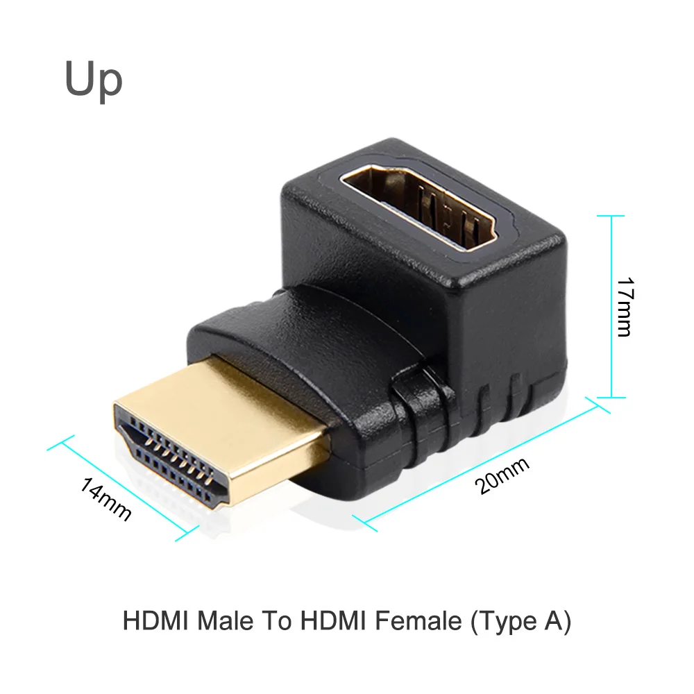 HDMI Мужской к HDMI Женский кабель адаптер конвертер мини HDMI адаптер удлинитель 90/270 градусов угол для 1080P HDTV - Цвет: Up