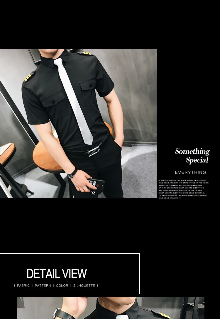 Camisa Social Manga Curta Air Force Pilots форменная рубашка мужская черная белая приталенная Camisa Social Masculina платье рубашка