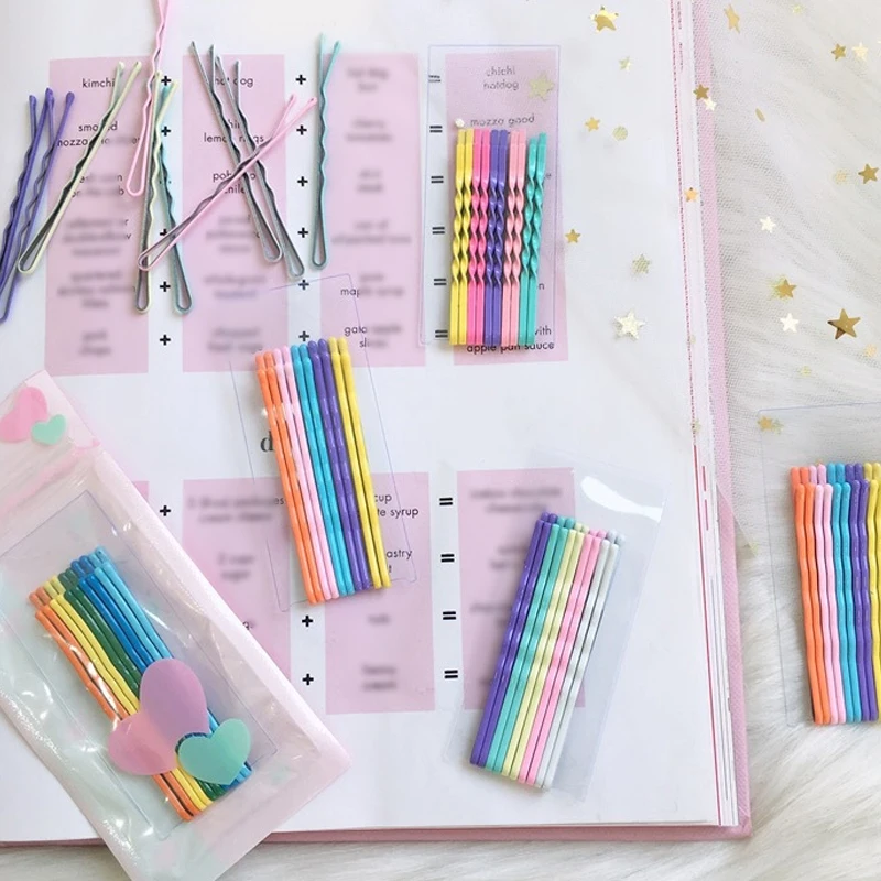 LNRRABC 10PCS/Set Girls Women Hair Clip 5 Models Party Gifts Candy Color Bangs Hairpin Accessories |