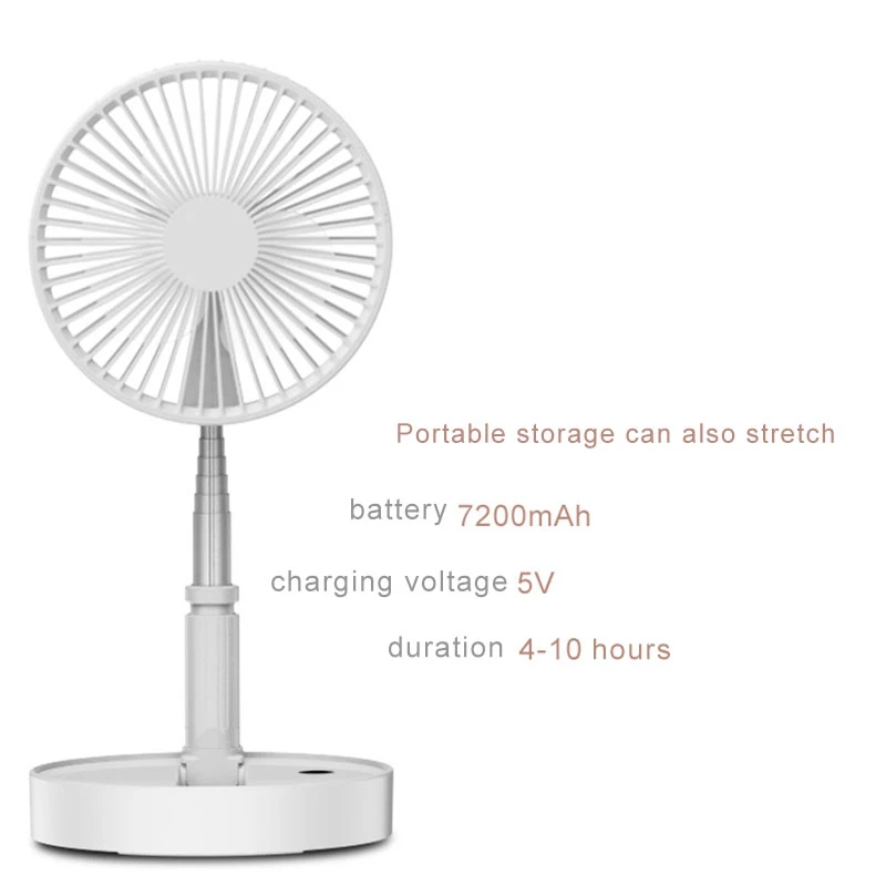 FFYY-портативный вентилятор с usb зарядкой телескопическое складывание вентиляторов для домашнего рабочего стола, бесшумный вентилятор