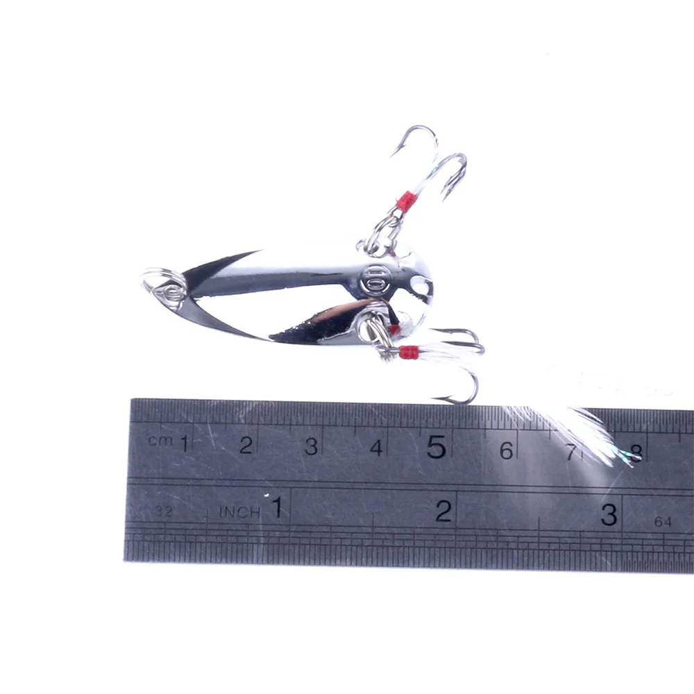1 шт. ложка приманка серебро Цвет Спиннинг 45mm10g с перьевая для рыбалки бас форель