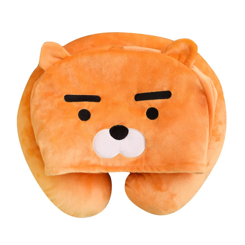 

33*30cm Korean Super Star Hot Kakao Friends Bear Plush Toys Neck Cushion With Hat Plush Toys