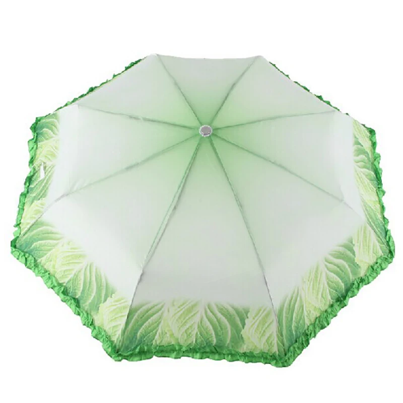 JESSE KAMM портативный трехскладной зонтик сильный Ветрозащитный креативный Модный Свежий имитация капусты салата Овощной зонтик