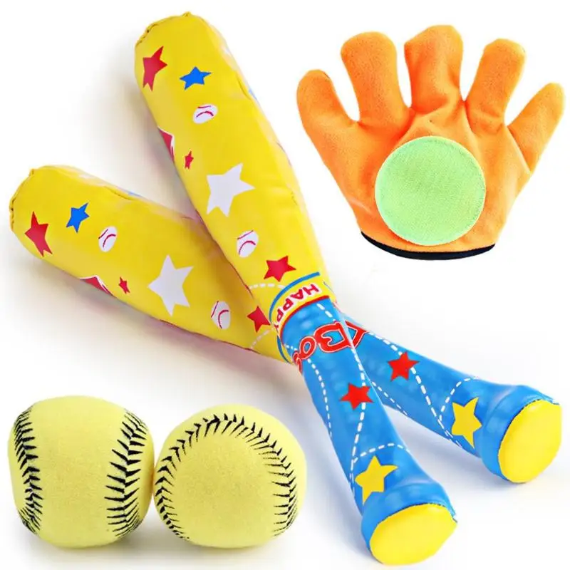 EVA Мягкая бейсбольная игрушка летучая мышь+ перчатки+ мяч набор для детей Детская спортивная игра на открытом воздухе бросать мяч игрушка перчатки набор подарок