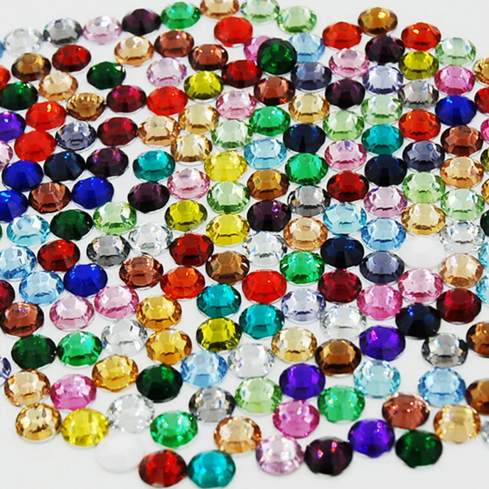 

1000Pcs/lot Mixed Color Nail Art Glitter Rhinestones Acrylic Round Glitter for Nail Art Makeup and DIY Nail Tool Decoration