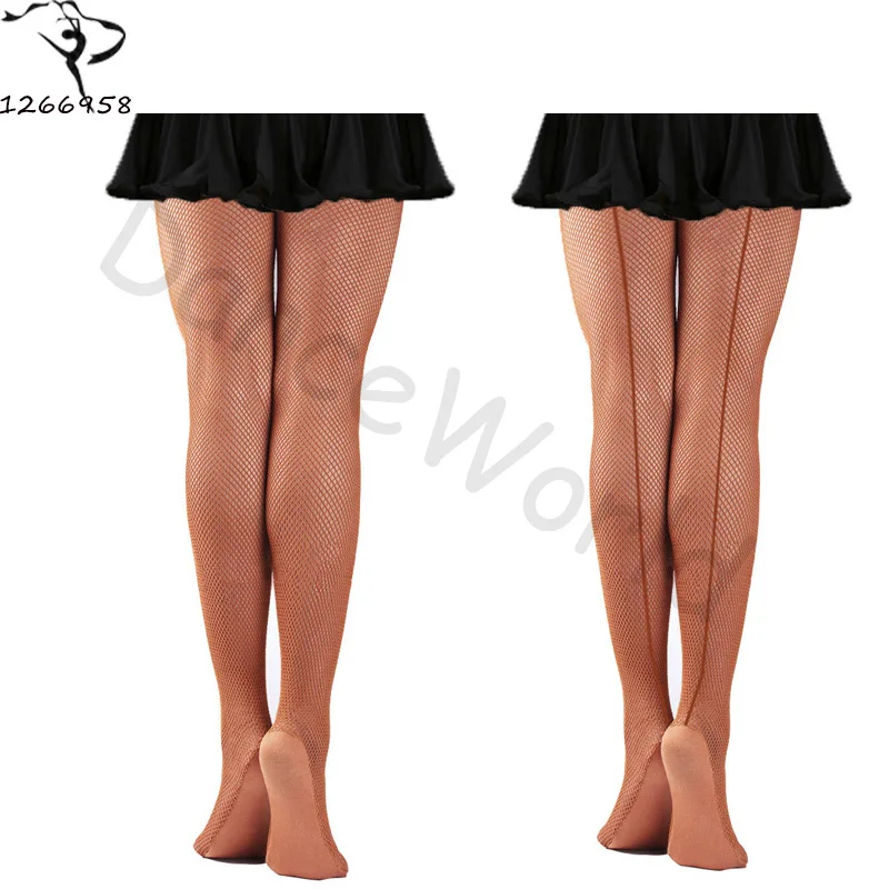 

Professional High Quality Hard Stretch Professional Latin Fishnet Dance Tights Ballroom Latin Dance Dress For Women