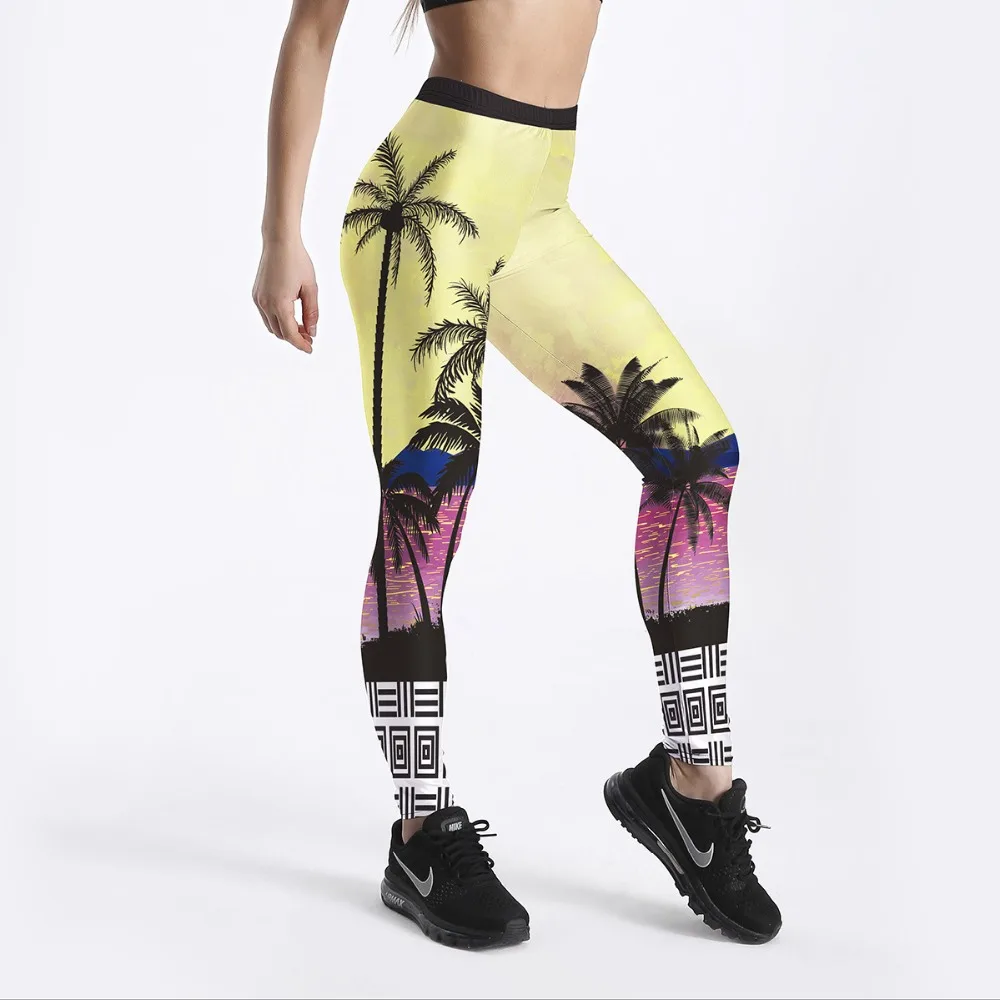 

Leggings Summer Styles Women's legging Fitness Digital Printing Tourist Summer Maple Pants Pencil Trousers Plus Size