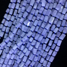 Высокое качество натуральный белый фиолетовый агат голубой кружевной Агат куб самородок свободной формы Гладкие бусины 05499