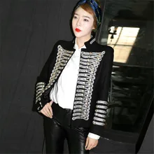 Куртка высокого качества и ветер наполеон равномерное Золотой дворец ретро двубортный span Class черные волосы Sexy