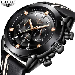 LIGE Для мужчин s часы лучший бренд класса люкс Мужская Мода Бизнес часы Для Мужчин's Водонепроницаемый Многофункциональный Кварцевые часы