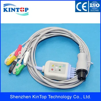 

5PCS/LOT Compatibe New BCI/CSI/GE/Nellcor/Nihon Kohden/for Philips/Mindray Patient ECG/EKG Monitor with 5 leads Cable clip AHA
