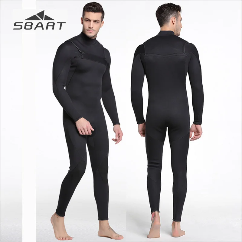 Sbart 3mm Mens Wetsuit Black Chest Zip Thicken Thermal Stinger Suit