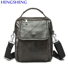 Hengsheng hot selling genuine leather men bag of coffee men shoulder bags and army green men messenger bags by cow leather bag