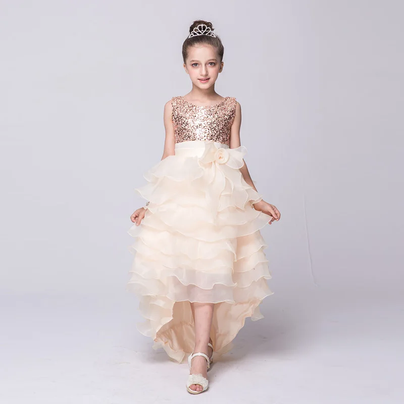 

2017 New Arrival Flowers Girls Dress For Wedding And Party 5 Colors Bridesmaid Girls Clothes Summer Pirncess Dresses For Girls