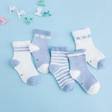 5 пара/лот звезда в полоску детские носки для мальчиков и девочек летние удобные носки из хлопка детские Sfot дышащая Chirldren носки для малышей