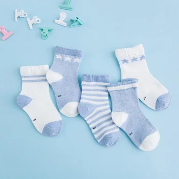 

5Pair/Lot Star Stripe Kids Socks For Boy Girls Summer Cotton Happy Socks Baby Sfot Breathable Chirldren Socks Ankle Toddler