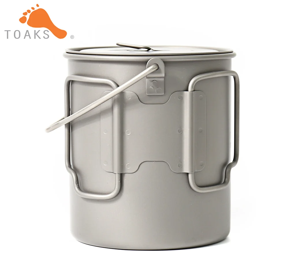 TOAKS POT-750-BH olla de titanio al aire libre Camping colgar utensilios de cocina con mango de la fianza fácil de llevar 750 ml 110g