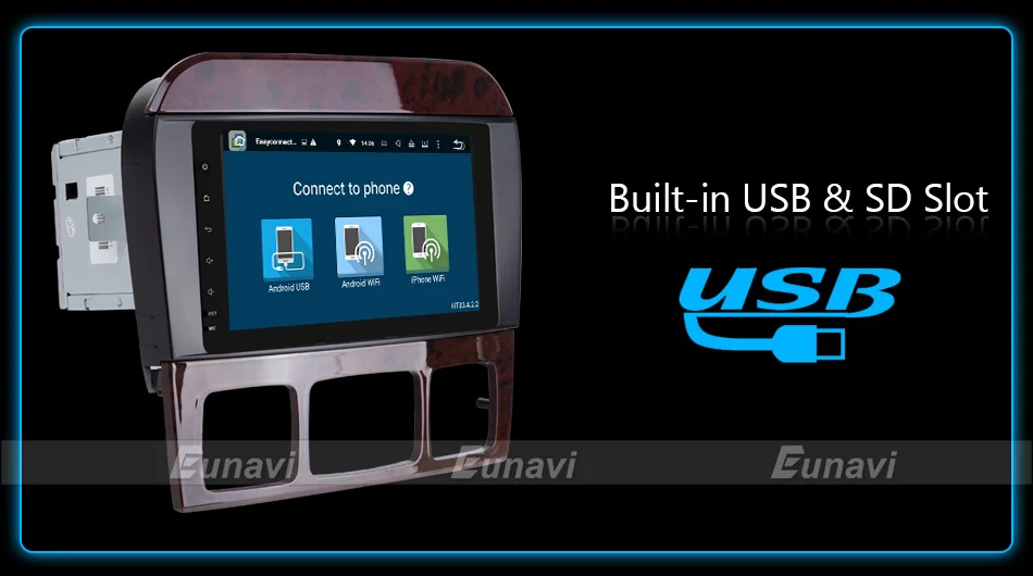 Excellent Eunavi 4 Core 2 Din Android 7.1 Car Radio Stereo Player GPS Navigation For Mercedes-Benz S-Class W220 CL-Class W215 Bluetooth 21