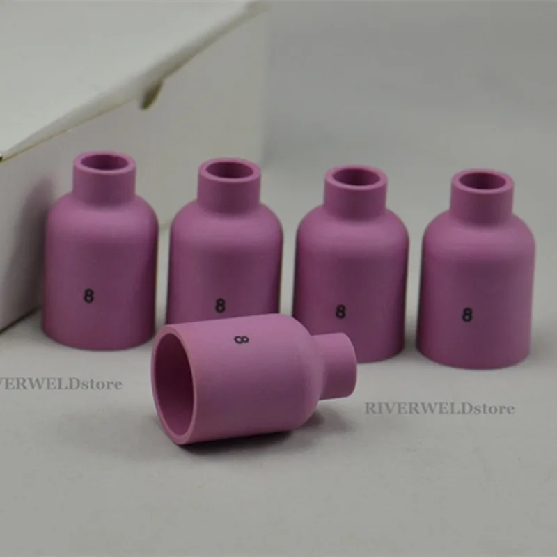 57N74 #8 TIG Alumina Nozzle Gas Lens Fit SR DB WP 17 18 26 TIG Welding Torch 5PK