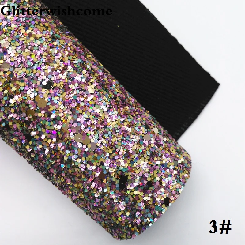 Glitterwishcome 21X29 см A4 размер винил для луков с эффектом блестящей кожи Ткань Винил для луков, GM012A