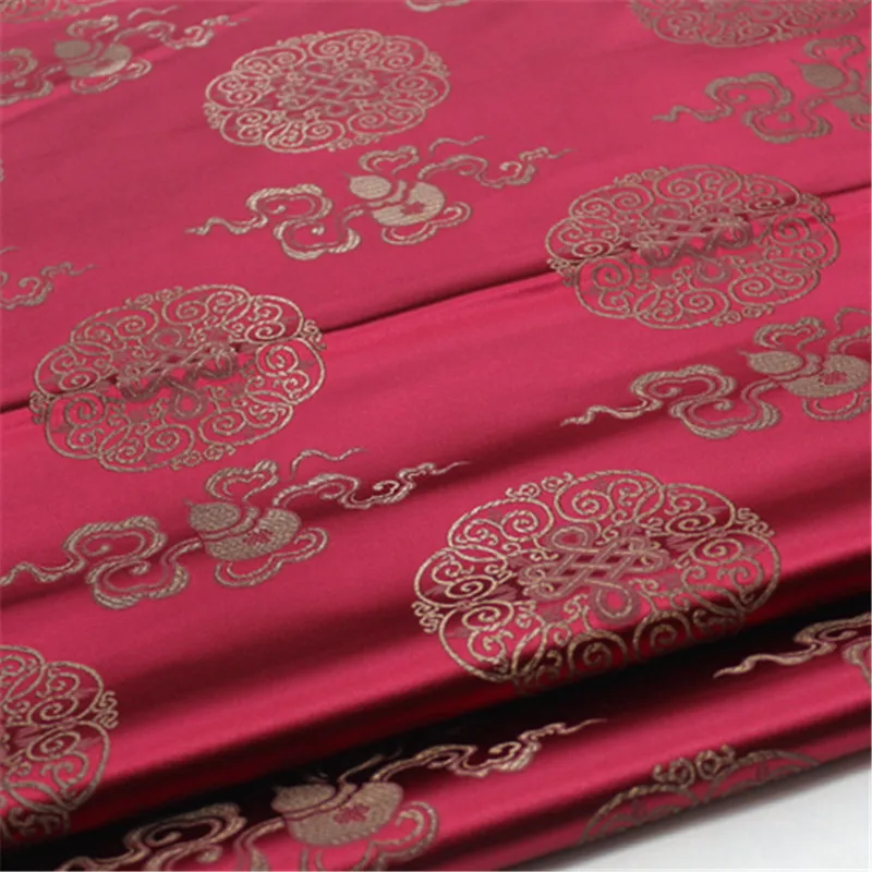 CF579 1 метр, цвет красного вина, китайская шелковая жаккардовая парчовая ткань для Qipao Tang костюма, ткань в китайском стиле, подушка для сиденья, одежда для шитья