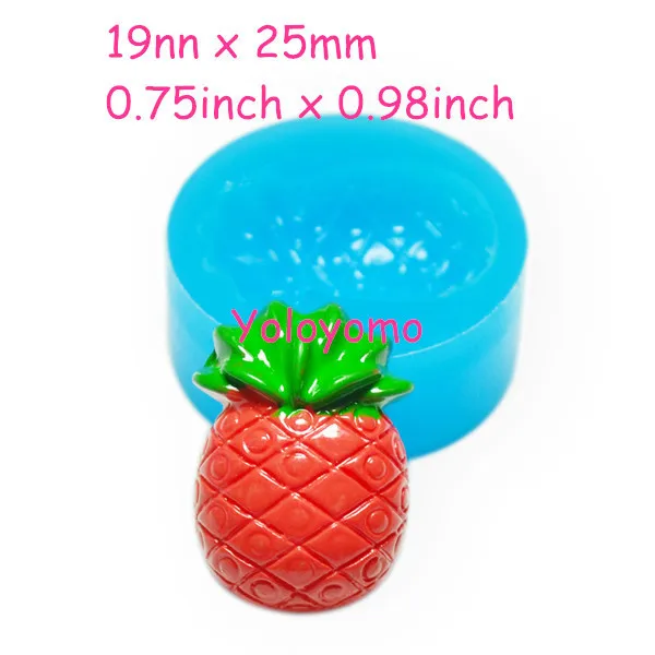 Free shipping S047YL Pineapple Silicone Flexible Mold Fruit Mold 25mm Cake Decorating Candy
