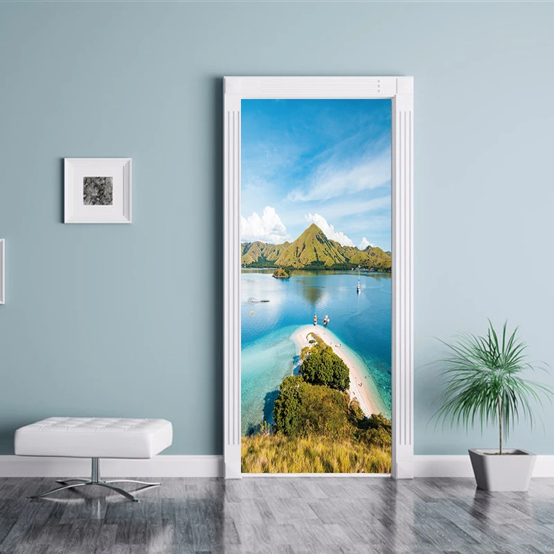 2pcs/set 3D Effect Autumn Maple Sunflower landscape Door Sticker Sliding Door Wallpaper Wall Sticker Home Bedroom Decorative 2pcs/set 3D Effect Autumn Maple Sunflower landscape Door Sticker Sliding Door Wallpaper Wall Sticker Home Bedroom Decorative