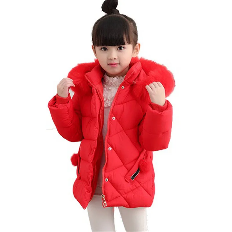 

Winter Children Girls Down Cotton Coat Outerwear Kids Wadded Jacket Child Teenage Warm Thick Cotton Padded Parkas Clothes P53