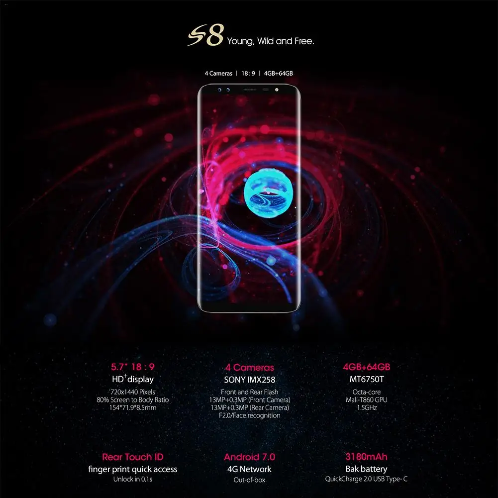 Blackview S8 18:9 4G RAM 64G ROM Smartphone 5.7 Inch MT6750T Octa Core 1440*720 4G LTE Fingerprint OTG Mobile Phone Smart Phone Blackview S8 18:9 4G RAM 64G ROM Smartphone 5.7 Inch MT6750T Octa Core 1440*720 4G LTE Fingerprint OTG Mobile Phone Smart Phone