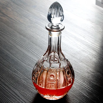 

The Czech Crystal Red Wine Pourer Frosted Mouth Glass Airproof Jar For The Bar Champagne Water Bottle Glasses Drinking