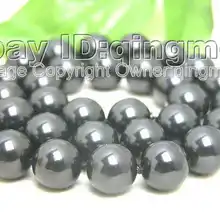 Красивые! 12 мм блестящее ААА-класса идеально круглые черные жемчужные жемчужины 1" ожерелье-5161 /розничная