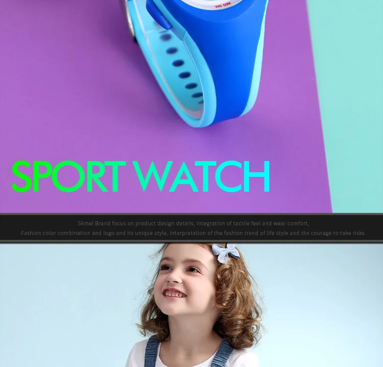 SKMEI Children LCD Electronic Digital Watch Sport Watches Stop Watch Luminous 5Bar Waterproof Kids Wristwatches For Boys Girls