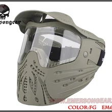 Подробная информация о военный Пейнтбольный боевой маска для лица EMERSON тактическая Противоударная маска EM6603 Мультикам черная AT-FG