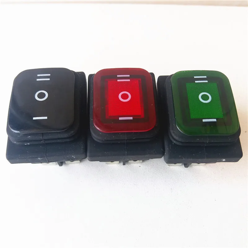 5pcs rocker switch 250V 16A RL2 KCD4 double Self locking/self reset