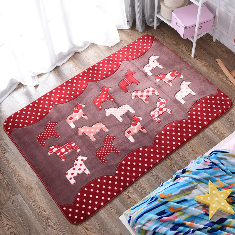 Honlaker японский и корейский стиль ковер для детской комнаты мультфильм пони супер мягкие Нескользящие спальни ковры для гостиной
