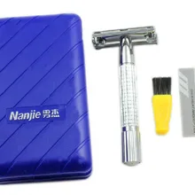 Традиционный Стиль Нержавеющая сталь Для мужчин Бритвы ручной бритвы бритья бороды Clipper Двухместный Клинок волос Бритье Инструмент Детская безопасность Бритвы