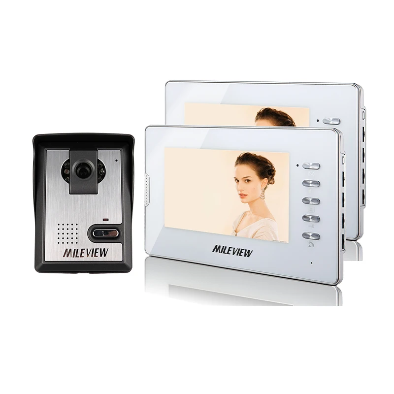 

Brand New Wired 7 inch Color TFT Apartment Video Door Phone Intercom System With 2 Monitor + 1 Door bell Camera FREE SHIPPING