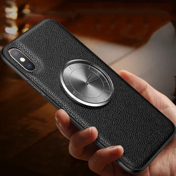 

Fashion Real Clock Phone Case For iphone 7 7 Plus 8 8 Plus Original Leather Metal Clock Cover For iphone X XS Max XR Back Coque