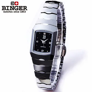 2016 new Binger brand tungsten steel Commercial watch ladies ultra thin vintage square wristwatch elegant quartz