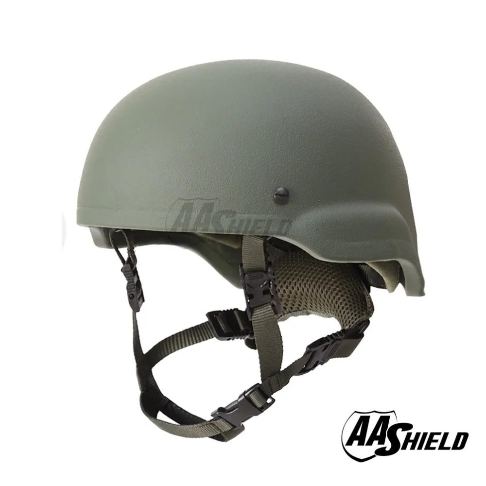 

AA Shield Ballistic MICH Tactical Teijin Middle Cut Helmet Color OD Bulletproof Aramid Safety NIJ Level IIIA Military Army