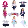 Doll Clothes 3pcs/Set T-shirt/Hat+Knitted Sweater+Skirt Suit For 18 Inch American&43CM Reborn Baby New Born Doll ,Girl's Toy DIY ► Photo 3/6
