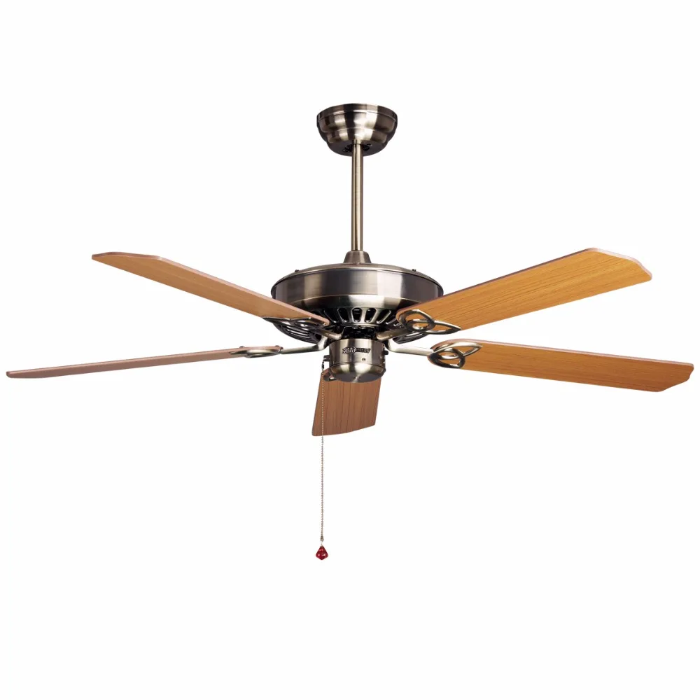 Wood Ceiling Fan 52inch 5 Leaf without Light and 2 size Rod for livingroom Bedroom Dinning Room ceiling-fan-light-remote : image Wood Ceiling Fan 52inch 5 Leaf without Light and 2 size Rod for livingroom Bedroom Dinning Room ceiling-fan-light-remote