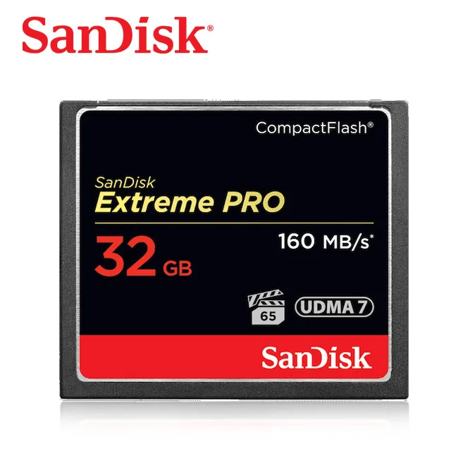 Двойной Флеш-накопитель SanDisk Extreme Pro CF карта 64 ГБ 32 ГБ оперативной памяти, 16 Гб встроенной памяти, 128 Гб карта памяти Compactflash до 160 МБ/с. читать Скорость для богатых 4K и записи видео в формате Full HD - Емкость: 32GB 160M